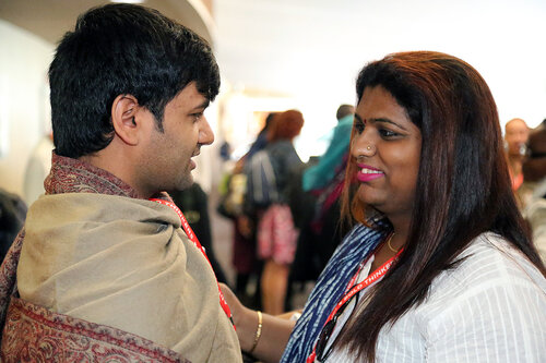21st International AIDS Conference (AIDS 2016), Durban, South Africa.
Gautam Vadav and Amruta Soni
The Positive Leadership Summit  - Outside Room M22 at Tea Break
Photo©International AIDS Society/Abhi Indrarajan