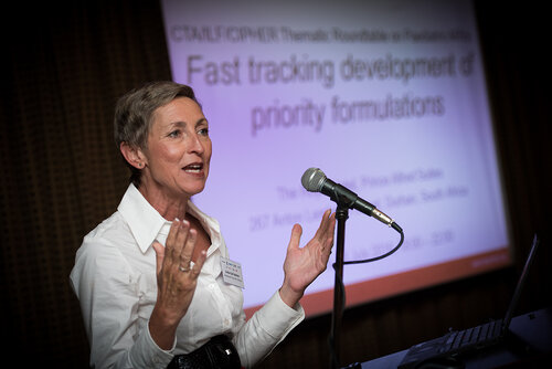 21st International AIDS Conference (AIDS 2016), Durban, South Africa. Photo shows: ILF/CIPHER Thematic Roundtable on Paediatric ARVs. Speaker: Linda-Gail Bekker. Photo©International AIDS Society/Marcus Rose