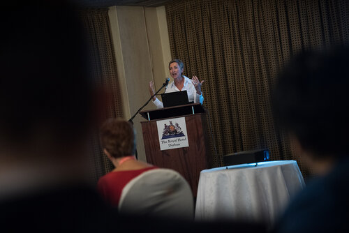 21st International AIDS Conference (AIDS 2016), Durban, South Africa. Photo shows: ILF/CIPHER Thematic Roundtable on Paediatric ARVs. Speaker: Linda-Gail Bekker. Photo©International AIDS Society/Marcus Rose