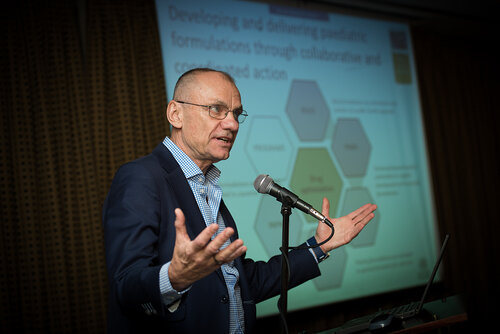 21st International AIDS Conference (AIDS 2016), Durban, South Africa. Photo shows: ILF/CIPHER Thematic Roundtable on Paediatric ARVs. Speaker: Himschall Gottfried. Photo©International AIDS Society/Marcus Rose