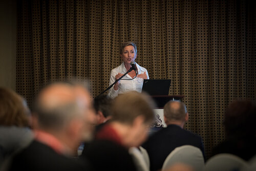 21st International AIDS Conference (AIDS 2016), Durban, South Africa. Photo shows: ILF/CIPHER Thematic Roundtable on Paediatric ARVs. Speaker: Linda-Gail Bekker. Photo©International AIDS Society/Marcus Rose