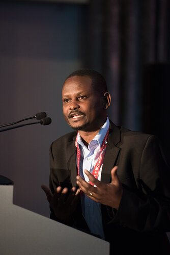 21st International AIDS Conference (AIDS 2016), Durban, South Africa.
Photo shows: Global HIV Clinical Forum: Integrase Inhibitors. Speaker: Victor Musiime. Photo©International AIDS Society/Marcus Rose