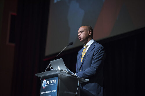 21st International AIDS Conference (AIDS 2016), Durban, South Africa.
Photo shows Patrick Gaspard, U.S. Ambassador to the Republic of South Africa speaking at the PEPFAR Annual Meeting.
Photo©International AIDS Society/Steve Forrest/Workers' Photos