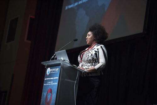 21st International AIDS Conference (AIDS 2016), Durban, South Africa.
Photo shows Her Royal Highness Princess Mukelile Zulu of South Africa speaking at the PEPFAR Annual Meeting.
Photo©International AIDS Society/Steve Forrest/Workers' Photos