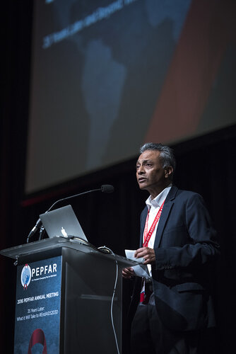 21st International AIDS Conference (AIDS 2016), Durban, South Africa.
Photo shows Patrick Gaspard, U.S. Ambassador to the Republic of South Africa speaking at the PEPFAR Annual Meeting.
Photo©International AIDS Society/Steve Forrest/Workers' Photos
