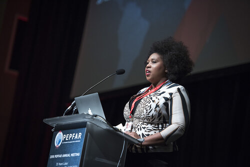 21st International AIDS Conference (AIDS 2016), Durban, South Africa.
Photo shows Her Royal Highness Princess Mukelile Zulu of South Africa speaking at the PEPFAR Annual Meeting.
Photo©International AIDS Society/Steve Forrest/Workers' Photos