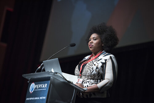 21st International AIDS Conference (AIDS 2016), Durban, South Africa.
Photo shows Her Royal Highness Princess Mukelile Zulu of South Africa speaking at the PEPFAR Annual Meeting.
Photo©International AIDS Society/Steve Forrest/Workers' Photos