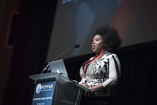 21st International AIDS Conference (AIDS 2016), Durban, South Africa.
Photo shows Her Royal Highness Princess Mukelile Zulu of South Africa speaking at the PEPFAR Annual Meeting.
Photo©International AIDS Society/Steve Forrest/Workers' Photos