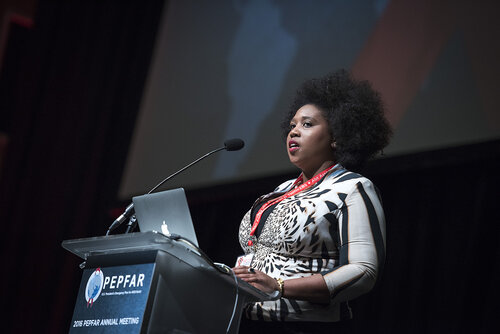 21st International AIDS Conference (AIDS 2016), Durban, South Africa.
Photo shows Her Royal Highness Princess Mukelile Zulu of South Africa speaking at the PEPFAR Annual Meeting.
Photo©International AIDS Society/Steve Forrest/Workers' Photos
