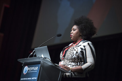 21st International AIDS Conference (AIDS 2016), Durban, South Africa.
Photo shows Her Royal Highness Princess Mukelile Zulu of South Africa speaking at the PEPFAR Annual Meeting.
Photo©International AIDS Society/Steve Forrest/Workers' Photos