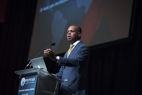 21st International AIDS Conference (AIDS 2016), Durban, South Africa.
Photo shows Patrick Gaspard, U.S. Ambassador to the Republic of South Africa speaking at the PEPFAR Annual Meeting.
Photo©International AIDS Society/Steve Forrest/Workers' Photos