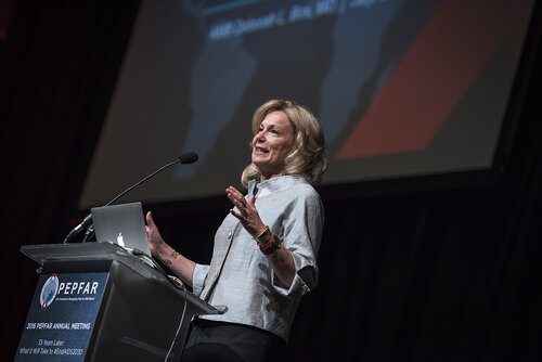 21st International AIDS Conference (AIDS 2016), Durban, South Africa.
Photo shows Ambassador Deborah Birx, US Global AIDS Coordinator & US Special Representative for Global Health Diplomacy, speaking at the PEPFAR Annual Meeting.
Photo©International AIDS Society/Steve Forrest/Workers' Photos
