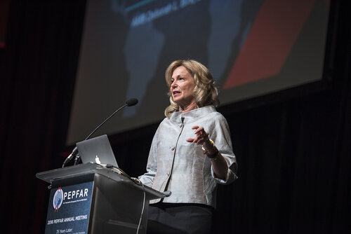 21st International AIDS Conference (AIDS 2016), Durban, South Africa.
Photo shows Ambassador Deborah Birx, US Global AIDS Coordinator & US Special Representative for Global Health Diplomacy, speaking at the PEPFAR Annual Meeting.
Photo©International AIDS Society/Steve Forrest/Workers' Photos