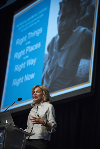 21st International AIDS Conference (AIDS 2016), Durban, South Africa.
Photo shows Ambassador Deborah Birx, US Global AIDS Coordinator & US Special Representative for Global Health Diplomacy, speaking at the PEPFAR Annual Meeting.
Photo©International AIDS Society/Steve Forrest/Workers' Photos