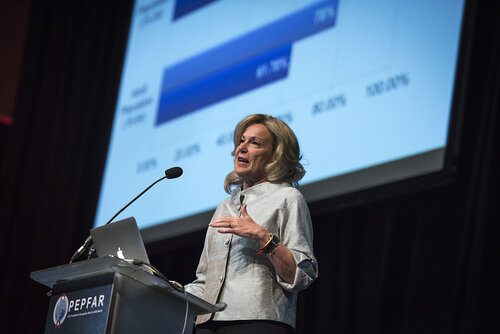 21st International AIDS Conference (AIDS 2016), Durban, South Africa.
Photo shows Ambassador Deborah Birx, US Global AIDS Coordinator & US Special Representative for Global Health Diplomacy, speaking at the PEPFAR Annual Meeting.
Photo©International AIDS Society/Steve Forrest/Workers' Photos