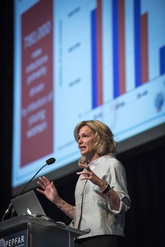 21st International AIDS Conference (AIDS 2016), Durban, South Africa.
Photo shows Ambassador Deborah Birx, US Global AIDS Coordinator & US Special Representative for Global Health Diplomacy, speaking at the PEPFAR Annual Meeting.
Photo©International AIDS Society/Steve Forrest/Workers' Photos