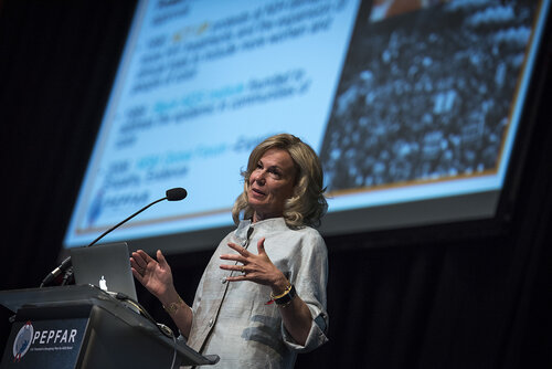 21st International AIDS Conference (AIDS 2016), Durban, South Africa.
Photo shows Ambassador Deborah Birx, US Global AIDS Coordinator & US Special Representative for Global Health Diplomacy, speaking at the PEPFAR Annual Meeting.
Photo©International AIDS Society/Steve Forrest/Workers' Photos