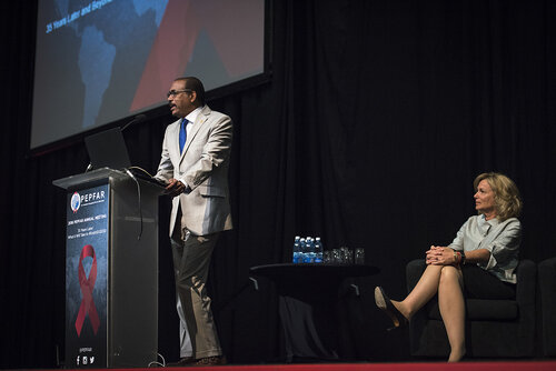 21st International AIDS Conference (AIDS 2016), Durban, South Africa.
Photo shows Michel Sidibé, Executive Director, UNAIDS, speaking at the PEPFAR Annual Meeting.
Photo©International AIDS Society/Steve Forrest/Workers' Photos