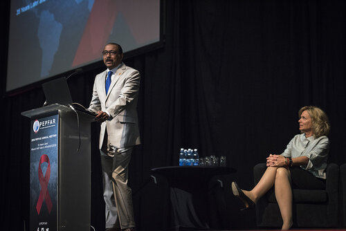 21st International AIDS Conference (AIDS 2016), Durban, South Africa.
Photo shows Michel Sidibé, Executive Director, UNAIDS, speaking at the PEPFAR Annual Meeting.
Photo©International AIDS Society/Steve Forrest/Workers' Photos