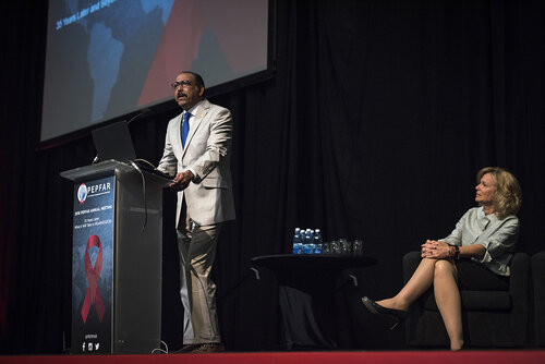 21st International AIDS Conference (AIDS 2016), Durban, South Africa.
Photo shows Michel Sidibé, Executive Director, UNAIDS, speaking at the PEPFAR Annual Meeting.
Photo©International AIDS Society/Steve Forrest/Workers' Photos