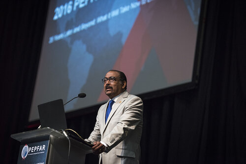 21st International AIDS Conference (AIDS 2016), Durban, South Africa.
Photo shows Michel Sidibé, Executive Director, UNAIDS, speaking at the PEPFAR Annual Meeting.
Photo©International AIDS Society/Steve Forrest/Workers' Photos