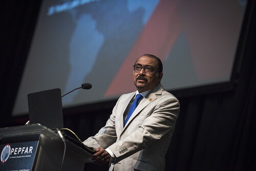 21st International AIDS Conference (AIDS 2016), Durban, South Africa.
Photo shows Michel Sidibé, Executive Director, UNAIDS, speaking at the PEPFAR Annual Meeting.
Photo©International AIDS Society/Steve Forrest/Workers' Photos