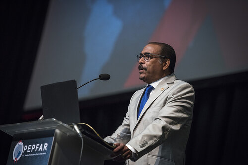 21st International AIDS Conference (AIDS 2016), Durban, South Africa.
Photo shows Michel Sidibé, Executive Director, UNAIDS, speaking at the PEPFAR Annual Meeting.
Photo©International AIDS Society/Steve Forrest/Workers' Photos
