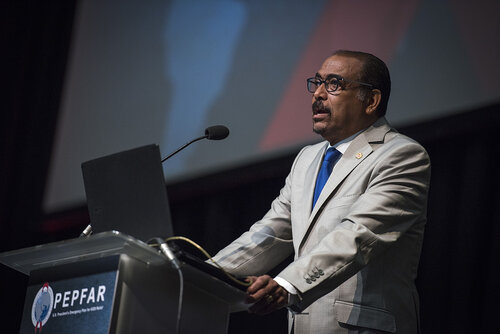 21st International AIDS Conference (AIDS 2016), Durban, South Africa.
Photo shows Michel Sidibé, Executive Director, UNAIDS, speaking at the PEPFAR Annual Meeting.
Photo©International AIDS Society/Steve Forrest/Workers' Photos