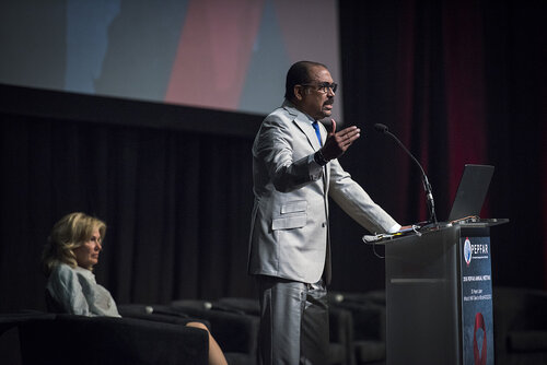 21st International AIDS Conference (AIDS 2016), Durban, South Africa.
Photo shows Michel Sidibé, Executive Director, UNAIDS, speaking at the PEPFAR Annual Meeting.
Photo©International AIDS Society/Steve Forrest/Workers' Photos