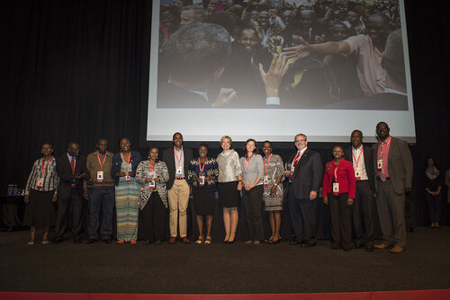21st International AIDS Conference (AIDS 2016), Durban, South Africa.
Photo shows the PEPFAR Annual Awards ceremony.
Photo©International AIDS Society/Steve Forrest/Workers' Photos