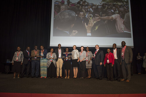 21st International AIDS Conference (AIDS 2016), Durban, South Africa.
Photo shows the PEPFAR Annual Awards ceremony.
Photo©International AIDS Society/Steve Forrest/Workers' Photos