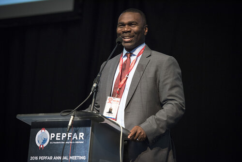 21st International AIDS Conference (AIDS 2016), Durban, South Africa.
Photo shows Mark Brown from PEPFAR speaking at the PEPFAR Annual Awards ceremony.
Photo©International AIDS Society/Steve Forrest/Workers' Photos