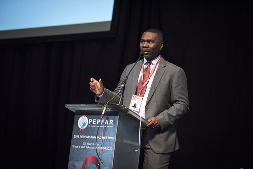 21st International AIDS Conference (AIDS 2016), Durban, South Africa.
Photo shows Mark Brown from PEPFAR speaking at the PEPFAR Annual Awards ceremony.
Photo©International AIDS Society/Steve Forrest/Workers' Photos