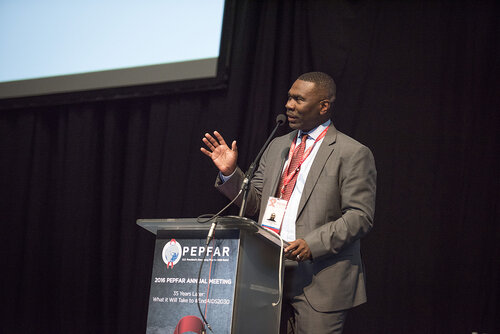 21st International AIDS Conference (AIDS 2016), Durban, South Africa.
Photo shows Mark Brown from PEPFAR speaking at the PEPFAR Annual Awards ceremony.
Photo©International AIDS Society/Steve Forrest/Workers' Photos