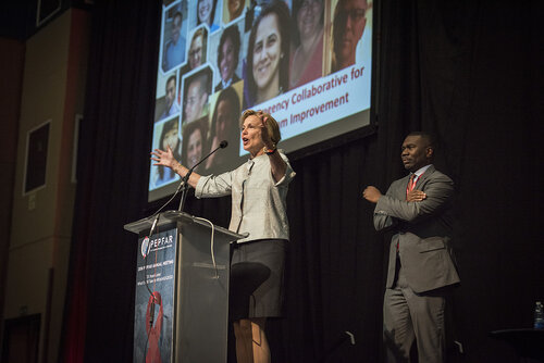 21st International AIDS Conference (AIDS 2016), Durban, South Africa.
Photo shows Ambassador Deborah Birx, US Global AIDS Coordinator & US Special Representative for Global Health Diplomacy, speaking at the PEPFAR Annual Awards ceremony.
Photo©International AIDS Society/Steve Forrest/Workers' Photos