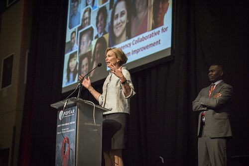 21st International AIDS Conference (AIDS 2016), Durban, South Africa.
Photo shows Ambassador Deborah Birx, US Global AIDS Coordinator & US Special Representative for Global Health Diplomacy, speaking at the PEPFAR Annual Awards ceremony.
Photo©International AIDS Society/Steve Forrest/Workers' Photos