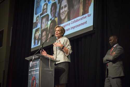 21st International AIDS Conference (AIDS 2016), Durban, South Africa.
Photo shows Ambassador Deborah Birx, US Global AIDS Coordinator & US Special Representative for Global Health Diplomacy, speaking at the PEPFAR Annual Awards ceremony.
Photo©International AIDS Society/Steve Forrest/Workers' Photos