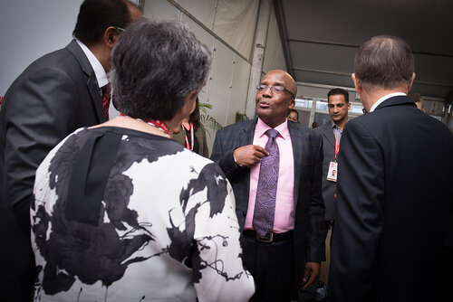 21st International AIDS Conference (AIDS 2016), Durban, South Africa. Photo shows: UNDP Press Conference. Aaron Motsoaledi. Photo©International AIDS Society/Marcus Rose