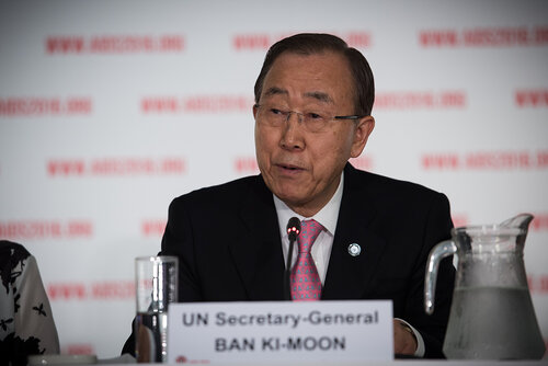 21st International AIDS Conference (AIDS 2016), Durban, South Africa. Photo shows: UNDP Press Conference. Ban Ki-moon. Photo©International AIDS Society/Marcus Rose