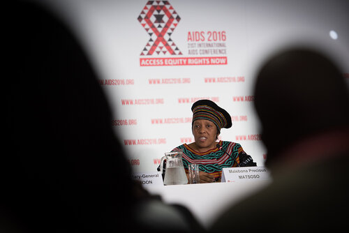 21st International AIDS Conference (AIDS 2016), Durban, South Africa. Photo shows: UNDP Press Conference. Malebona Precious Matsoso. Photo©International AIDS Society/Marcus Rose