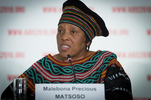 21st International AIDS Conference (AIDS 2016), Durban, South Africa. Photo shows: UNDP Press Conference. Malebona Precious Matsoso. Photo©International AIDS Society/Marcus Rose