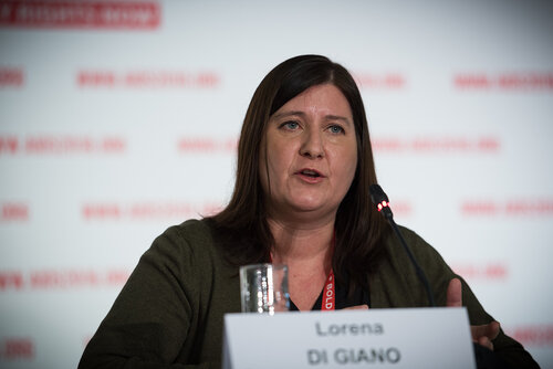 21st International AIDS Conference (AIDS 2016), Durban, South Africa. Photo shows: UNDP Press Conference. Lorena Di Giano. Photo©International AIDS Society/Marcus Rose