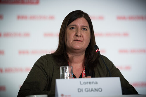 21st International AIDS Conference (AIDS 2016), Durban, South Africa. Photo shows: UNDP Press Conference. Lorena Di Giano. Photo©International AIDS Society/Marcus Rose