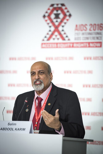 21st International AIDS Conference (AIDS 2016), Durban, South Africa.
Photo shows HIV Prevention and Treatment among Women and Girls" Press Conference.
Photo shows Salim S. Abdool Karim, Director, Centre for the AIDS Program of Research in South Africa (CAPRISA).
Photo©International AIDS Society/Steve Forrest/Workers' Photos