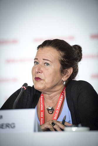 21st International AIDS Conference (AIDS 2016), Durban, South Africa.
Photo shows HIV Prevention and Treatment among Women and Girls" Press Conference.
Photo shows Zeda Rosenberg, CEO, International Partnership for Microbicides speaking.
Photo©International AIDS Society/Steve Forrest/Workers' Photos