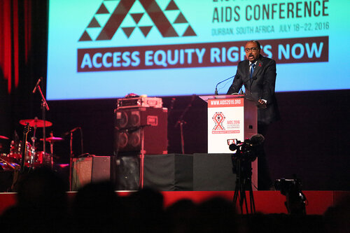 21st International AIDS Conference (AIDS 2016), Durban, South Africa.
Monday 18th July 2016, VENUE : Durban ICC Main Hall
Opening Ceremony
Speaker : UNAIDS Director : Michel Sidibé
Photo©International AIDS Society/Abhi Indrarajan