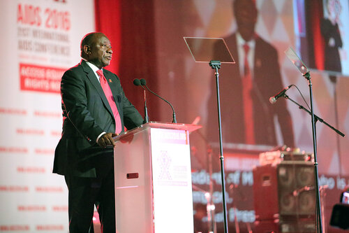 21st International AIDS Conference (AIDS 2016), Durban, South Africa.
Monday 18th July 2016, VENUE : Durban ICC Main Hall
Opening Ceremony
Speaker : Deputy President of South Africa : Cyril Ramaphosa
Photo©International AIDS Society/Abhi Indrarajan