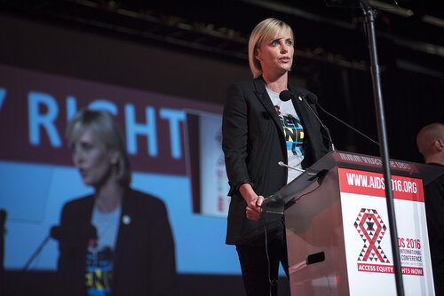 21st International AIDS Conference (AIDS 2016), Durban, South Africa.
Photo shows Charlize Theron, from the Charlize Theron Outreach Project, United States, speaking at the Opening Ceremony.
Photo©International AIDS Society/Steve Forrest/Workers' Photos
