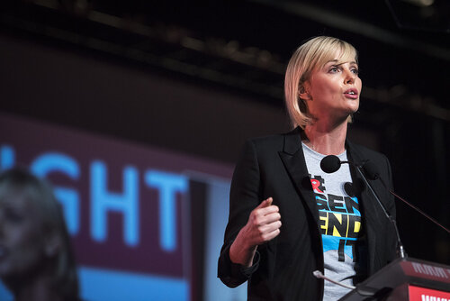 21st International AIDS Conference (AIDS 2016), Durban, South Africa.
Photo shows Charlize Theron, from the Charlize Theron Outreach Project, United States, speaking at the Opening Ceremony.
Photo©International AIDS Society/Steve Forrest/Workers' Photos