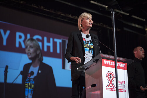 21st International AIDS Conference (AIDS 2016), Durban, South Africa.
Photo shows Charlize Theron, from the Charlize Theron Outreach Project, United States, speaking at the Opening Ceremony.
Photo©International AIDS Society/Steve Forrest/Workers' Photos